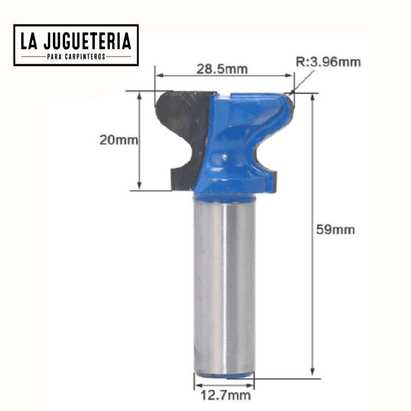 Fresa para ranurar frontales de cajón/agarraderas, punta 1-1/8 . Vástago de 1/2". Ref.G23