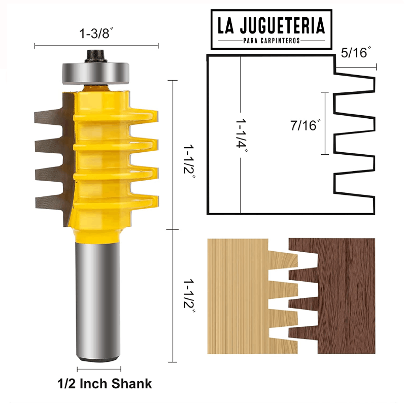 Fresa para unión tipo dedo (Finger, Espiga). Vástago de 1/2". Ref.G01
