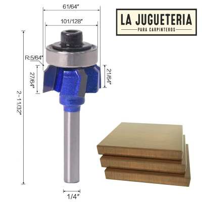 Fresa tipo R2. Vástago 1/4".Ref.P17