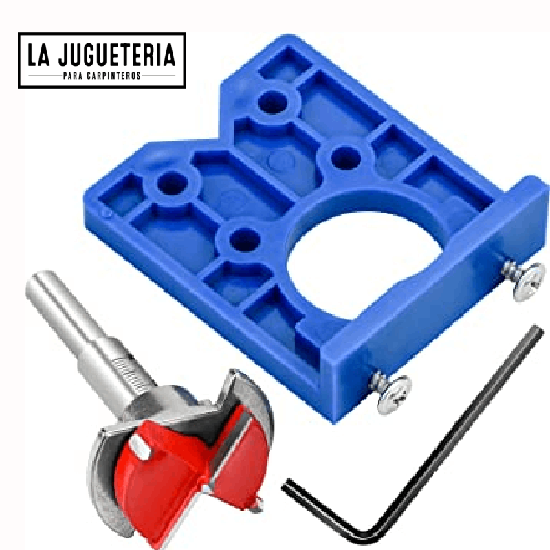 Juego completo para instalación de bisagras de cazoleta - Plantilla y Broca forstner 35 mm