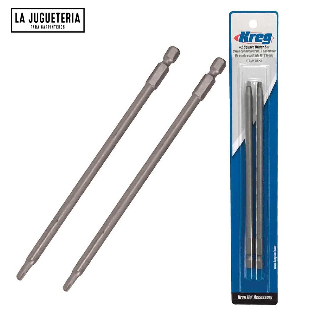[A495] KREG® D6X2 Puntas cuadradas destornilladoras Square Driver Combo 2 x 152mm / 6" #2