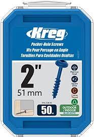 KREG® Tornillo para agujero de bolsillo Blue-Kote™ - 51mm / 2", #8 Rosca gruesa (C), Maxi-Loc™- 50 uds.