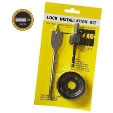 Kit de instalación de llavín manija con broca bimetálica para puertas de acero y madera.