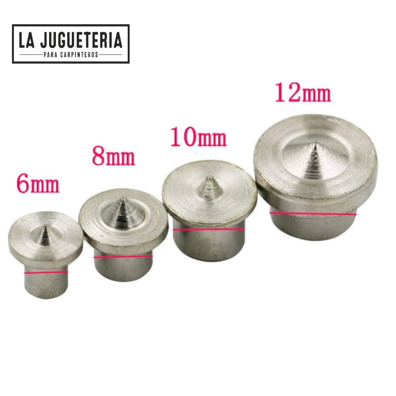 Pin marcador para madera 6,8,10,12mm. Set 4 pcs