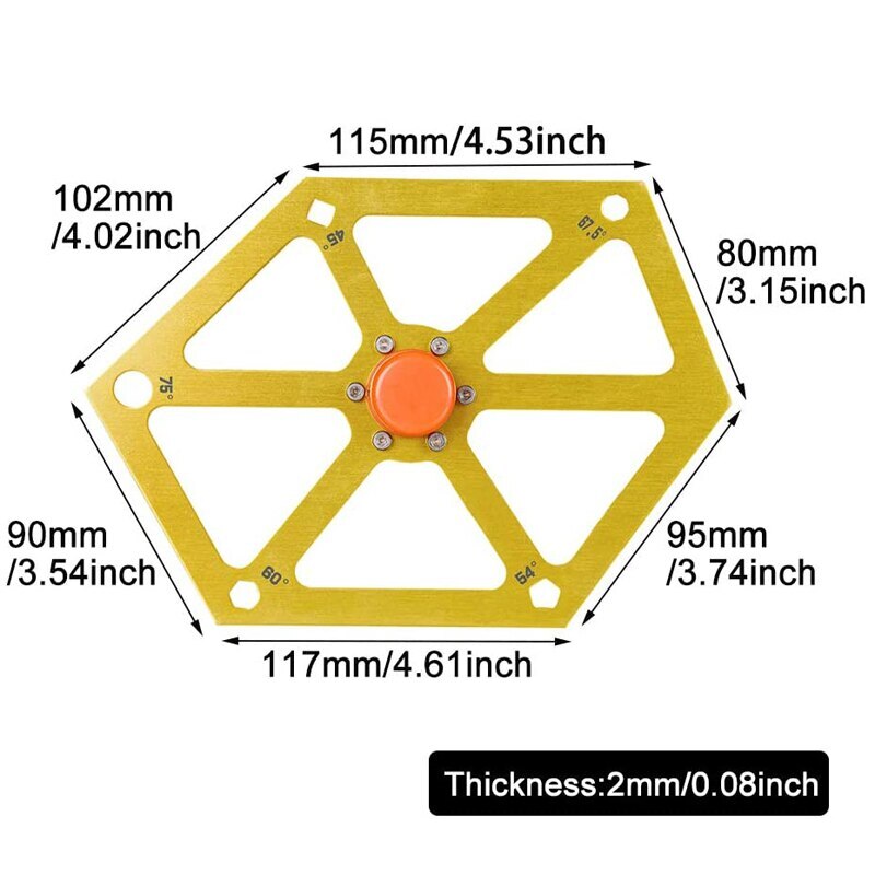 [A627] Regla  hexagonal ángulo magnética de aleación de aluminio multifunción
