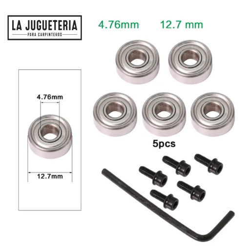 Rodamientos para fresas 4,76*12,7mm Set 5 pcs