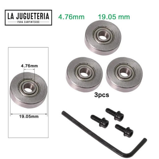 Rodamientos para fresas de 4,76*19,05 mm, set de 3 piezas: La herramienta imprescindible para un fresado suave y preciso