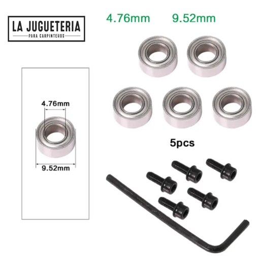 Rodamientos para fresas 4,76*9,52mm Set 5 pcs