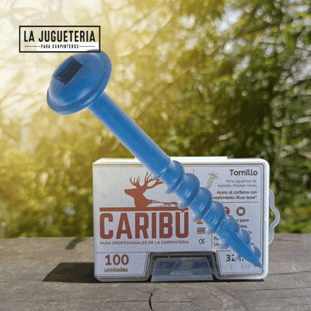 Tornillo pocket hole #8 x 1-1/4 pulgadas ,(32mm) BLUE-KOTE, caja de 100 unidades