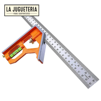 Regla de ángulo universal de acero inoxidable ajustable de 45 grados - Herramienta de medición combinada de 300mm
