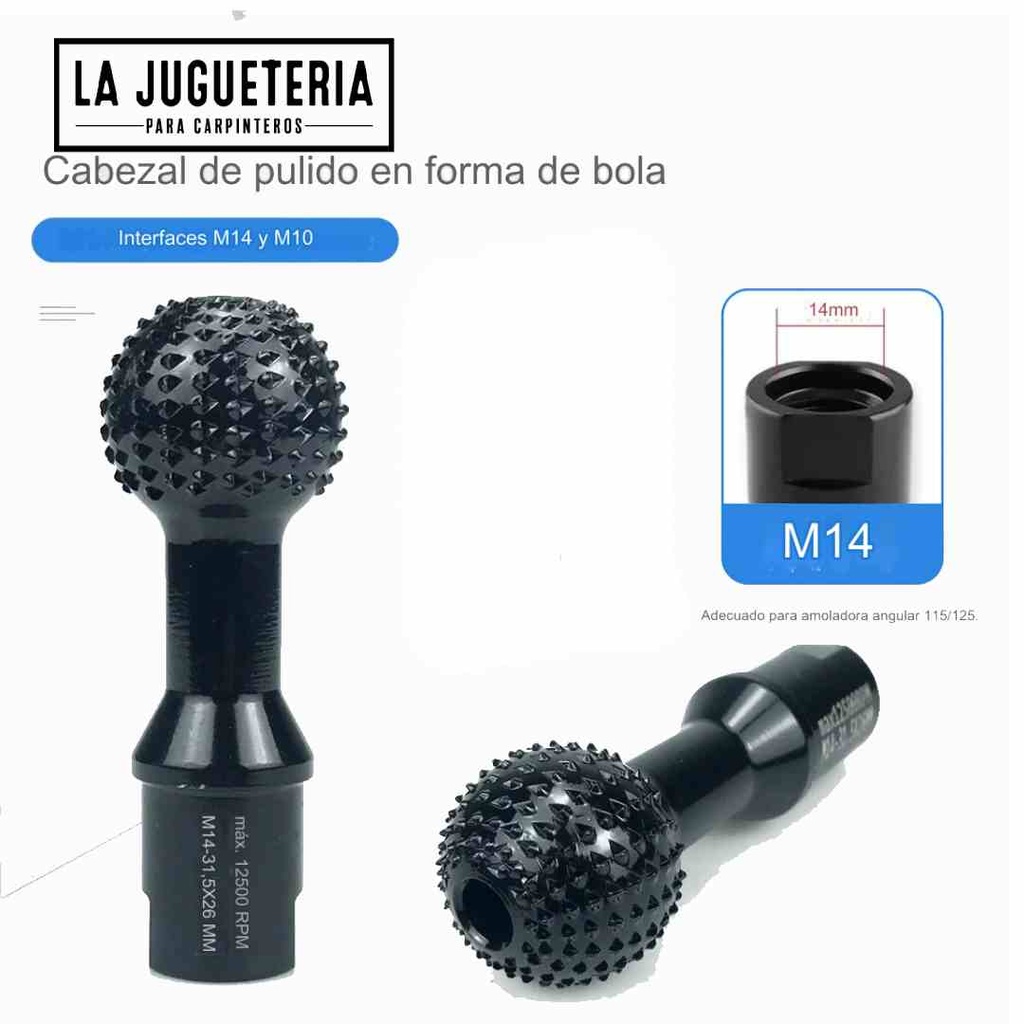 Bola Escofina Esférica Para Amoladora Angular de desbaste M14
