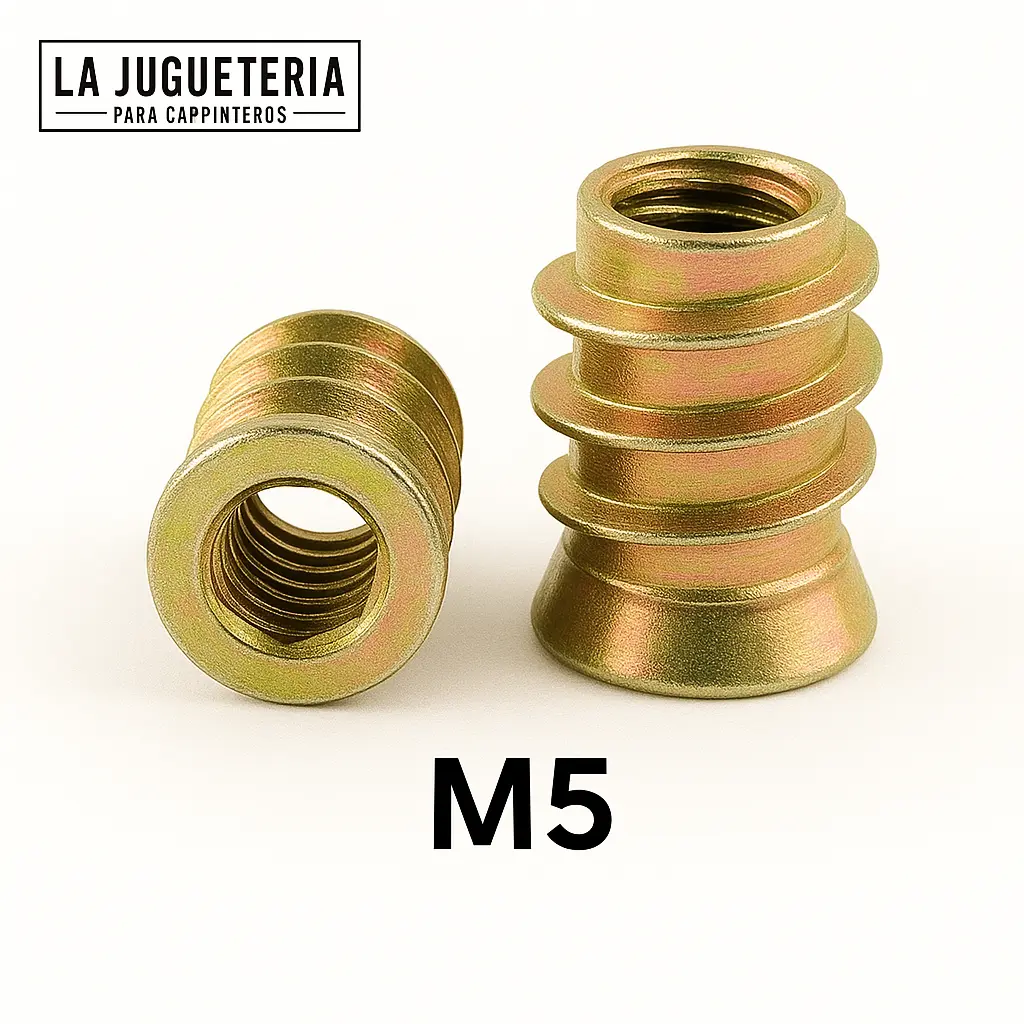 Tuerca de embutir M5 x 10mm-pack 50 unidades- Insertos para madera