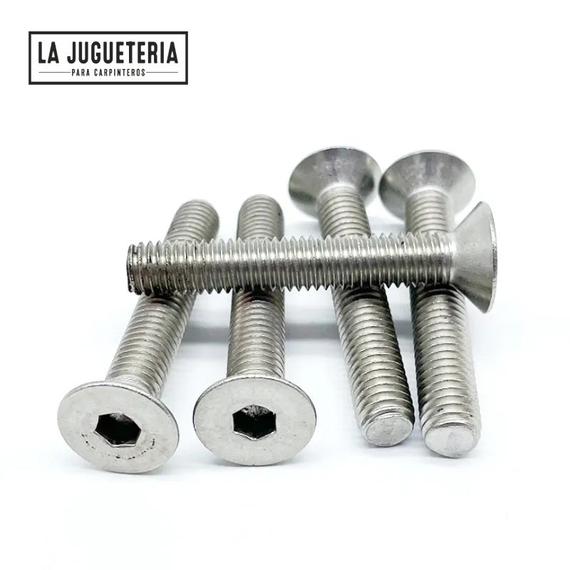 Tornillos hexagonales de cabeza plana M8 x 50 mm de aluminio 6063- Bolsa de 12 unidades