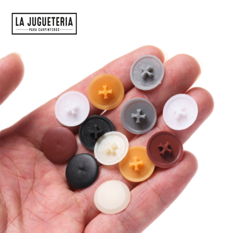 Tapones plásticos para cabeza de  tornillos color Negro bolsa de 100 unidades