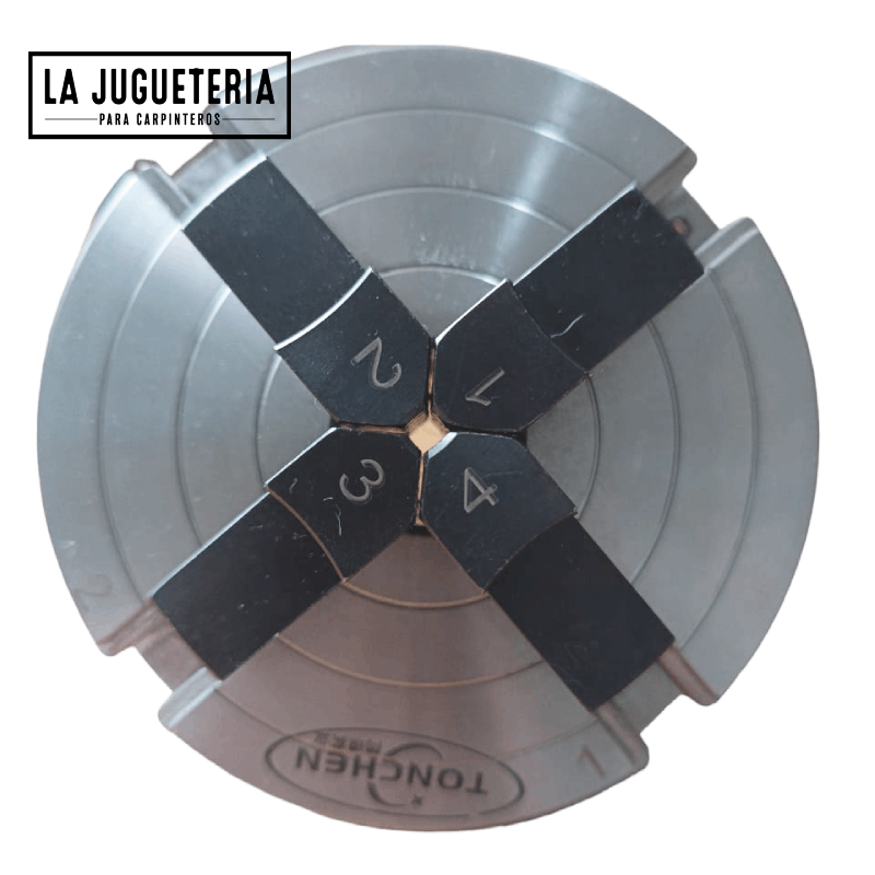 Chuck portabrocas de torneado de madera de 4 mandíbulas autocentrantes 4"