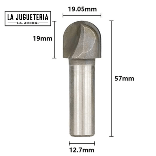 [A364] Fresa nariz redonda corte 3/4" (Round nose) - Vástago de 1/2" G42