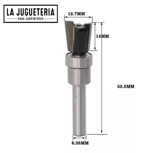 [A404] Fresa router 1/4 de cola de milano 1/2 de corte con rodamiento para carpintería Ref: P30