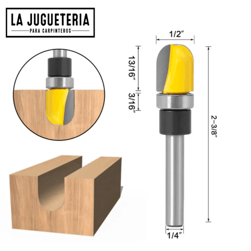 Fresa nose de 1/4 para ranurar, excavar arco y recortar madera Ref: P31