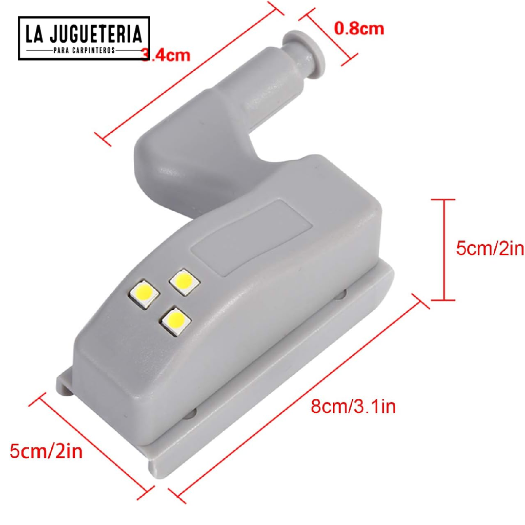 Luz LED con sensor para bisagra de armario de cocina o habitación