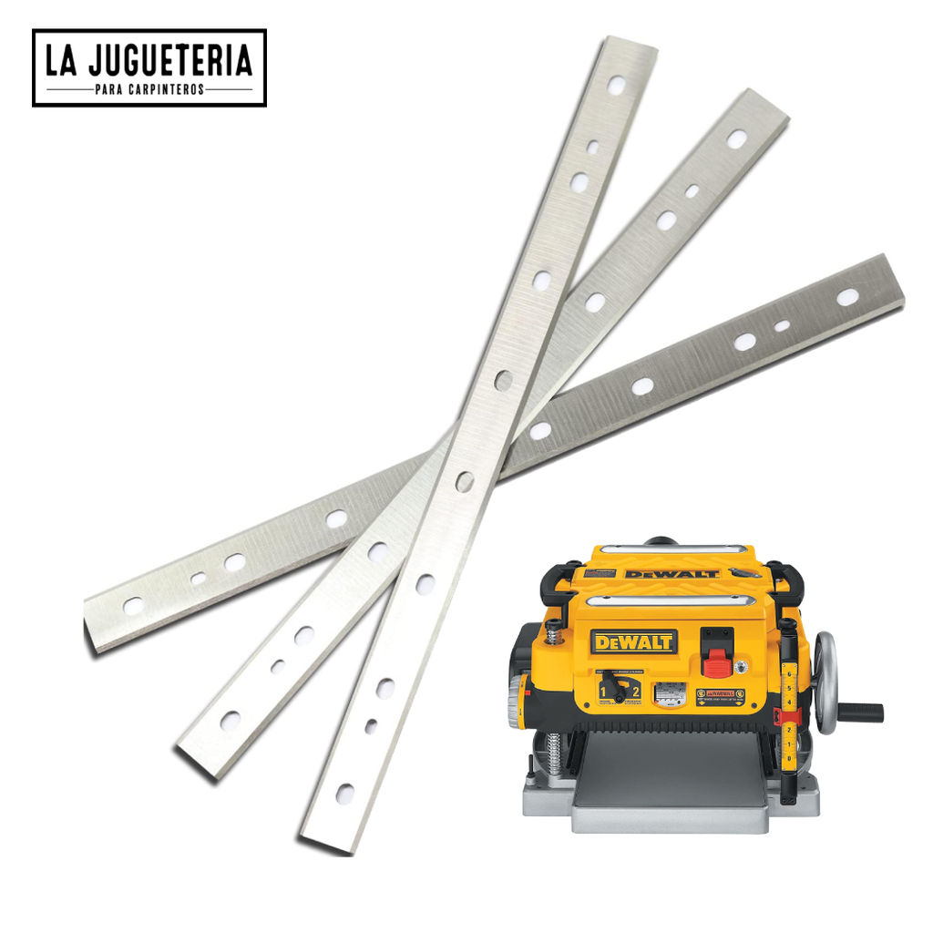 [A235] Cuchillas cepilladoras HSS para DeWalt DW735 7352 735X con reemplazo de 13 pulgadas tratadas térmicamente de doble filo 1 juego (3 piezas)