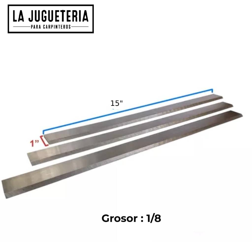 Cuchillas de cepilladora 15" pulgadas x 1"x1/8" HSS, (382x25x3mm) Juego de 3