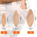 Galletas de madera (Biscuits) N° 20. Para uniones en trabajo de carpintería. Bolsa 100 unidades