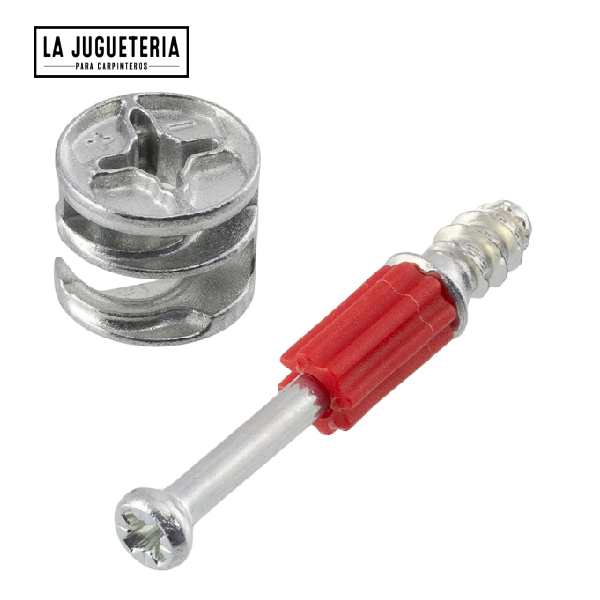 Minifix. Tornillo y tuerca para uniones. Paquete de 24 unidades.