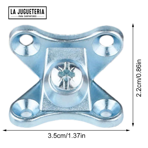Soporte desmontable en L. Conector de montaje de alta resistencia para uniones de madera. Tamaño: 0,86 in x 1,33 in