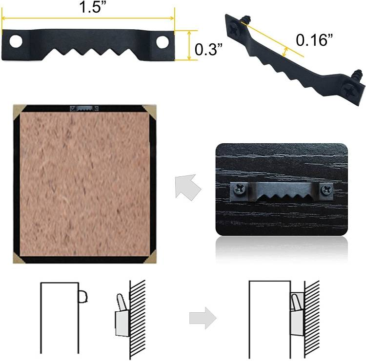 [A199] Colgador de dientes para cuadros, fotos, espejos, entre otros 1,5".