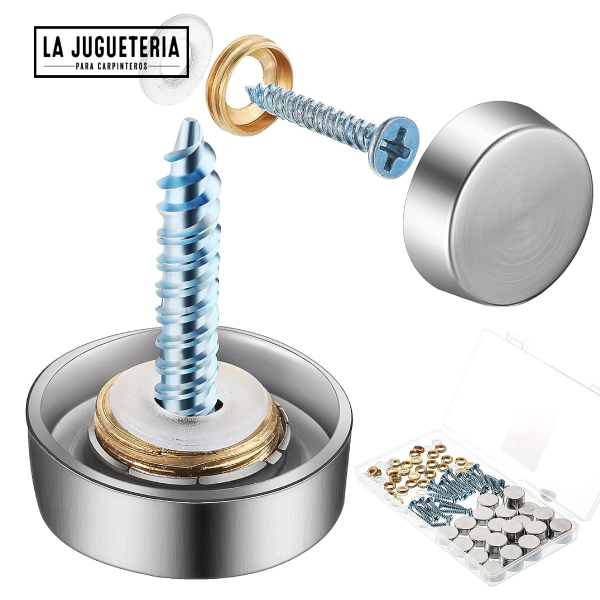 [A752] Tornillos para espejo con embellecedor. Bolsa de 4 kits