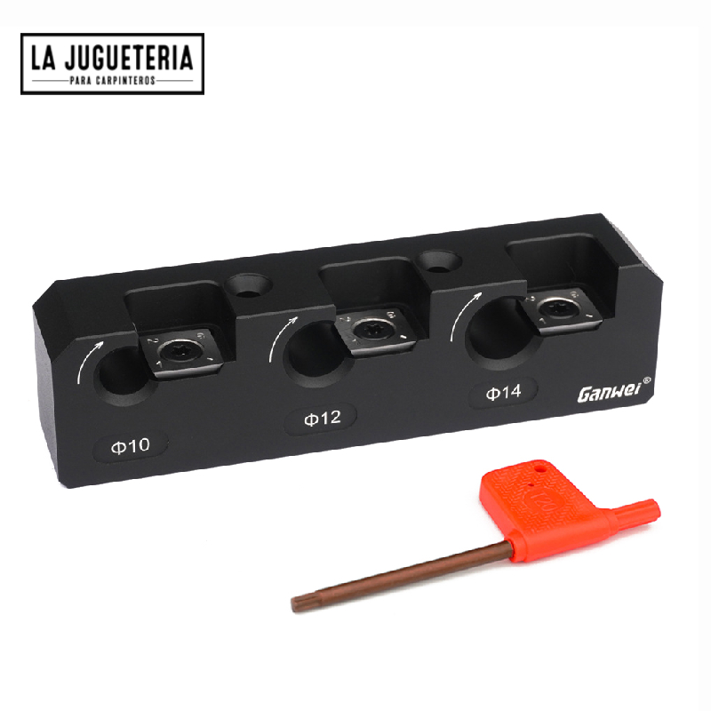 [A474] Herramienta para corte  de cilindros, tacos ó tarugos de madera en 10 - 12 y 14 mm (3/8, 1/2 y 9/16 Pulgadas)