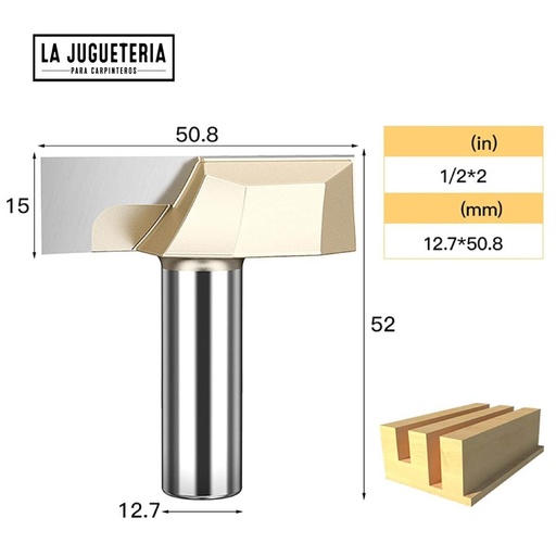 Fresa niveladora / limpiafondos con corte de 2" (50.8 mm) y vástago de 1/2" (12.7 mm). Ref. G50