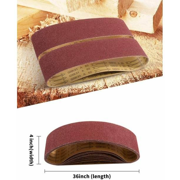 Lija de banda de 4 x 36 pulgadas (101.6 x 914.4 mm) Grano 80