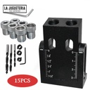 Plantilla para agujeros oblicuos tipo Pocket Hole. Set 15 pcs.