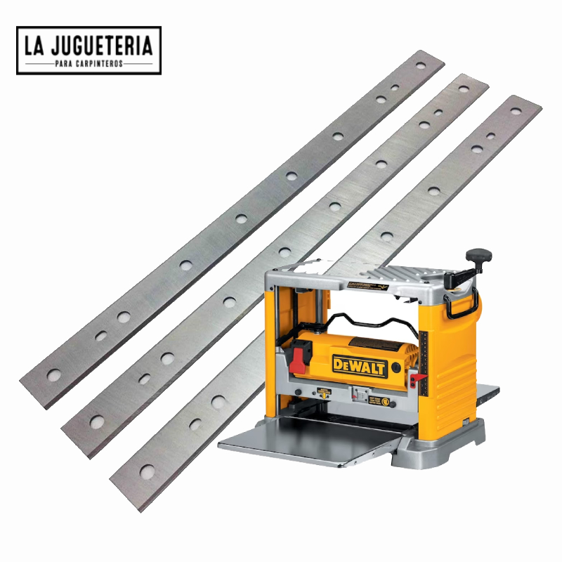 [A234] Cuchillas cepilladoras HSS para DeWalt DW734  con reemplazo de 12.5 pulgadas tratadas térmicamente de doble filo 1 juego (3 piezas)