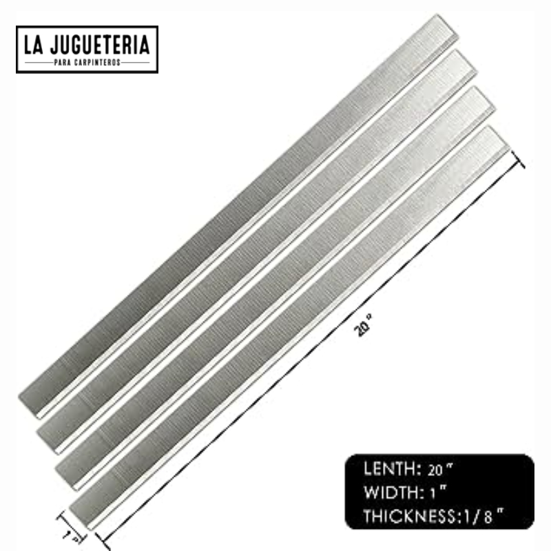 Cuchillas cepilladoras de 20" HSS  para Grizzly G6702 G0454W Jet 208 Powermatic 209 Delta DJ-20 Dewalt Shop Fox W1754 Woodstock W163 W7147 20 x 1 x 1/8 pulgadas 3 hojas