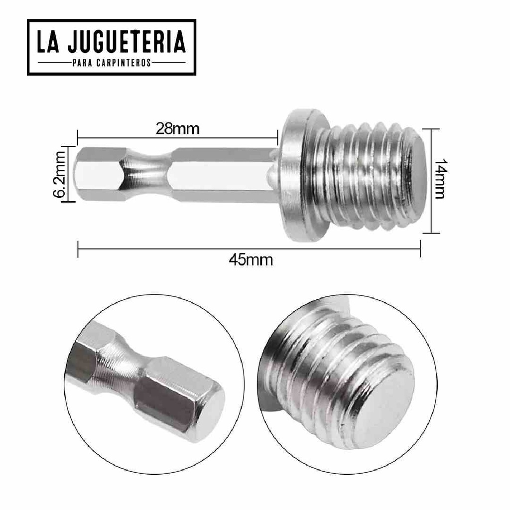 Conversor de M14 a 22 mm para amoladora 4-1/2