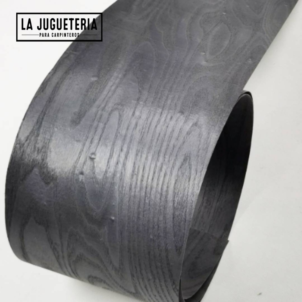 [A179] Chapa de madera teñida natural 250cm x 24 cm x 0,5 mm : Color: Negro