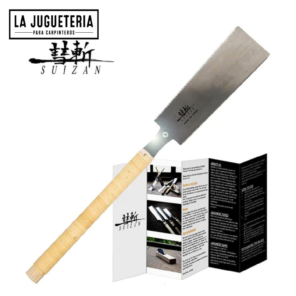 SUIZAN Sierra de tracción japonesa Sierra de mano Ryoba de doble filo de 9,5 pulgadas (240 mm) para carpintería
