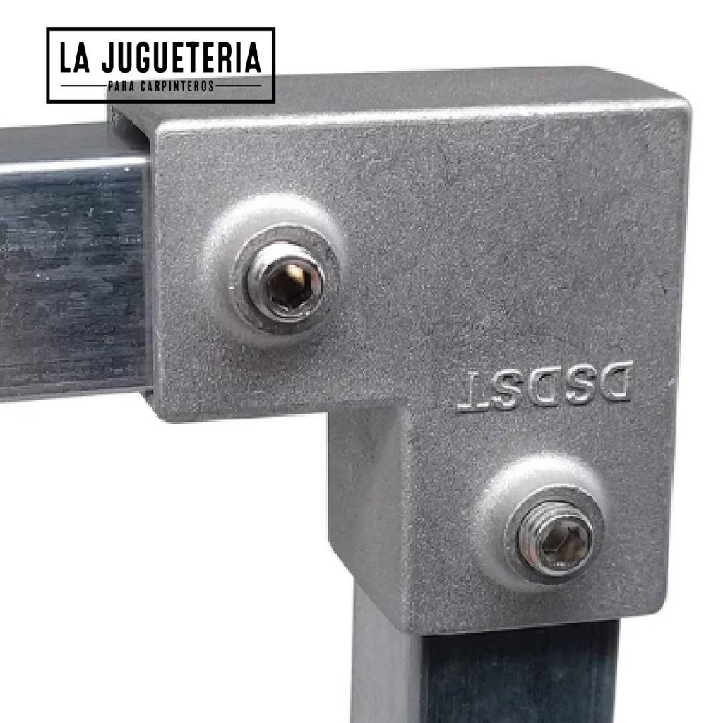 Conector de tubo cuadrado de aluminio mediante abrazadera de llave para decorar tubos de 25mm
 (1 pulgada x 1 Pulgada) Codo esquinero