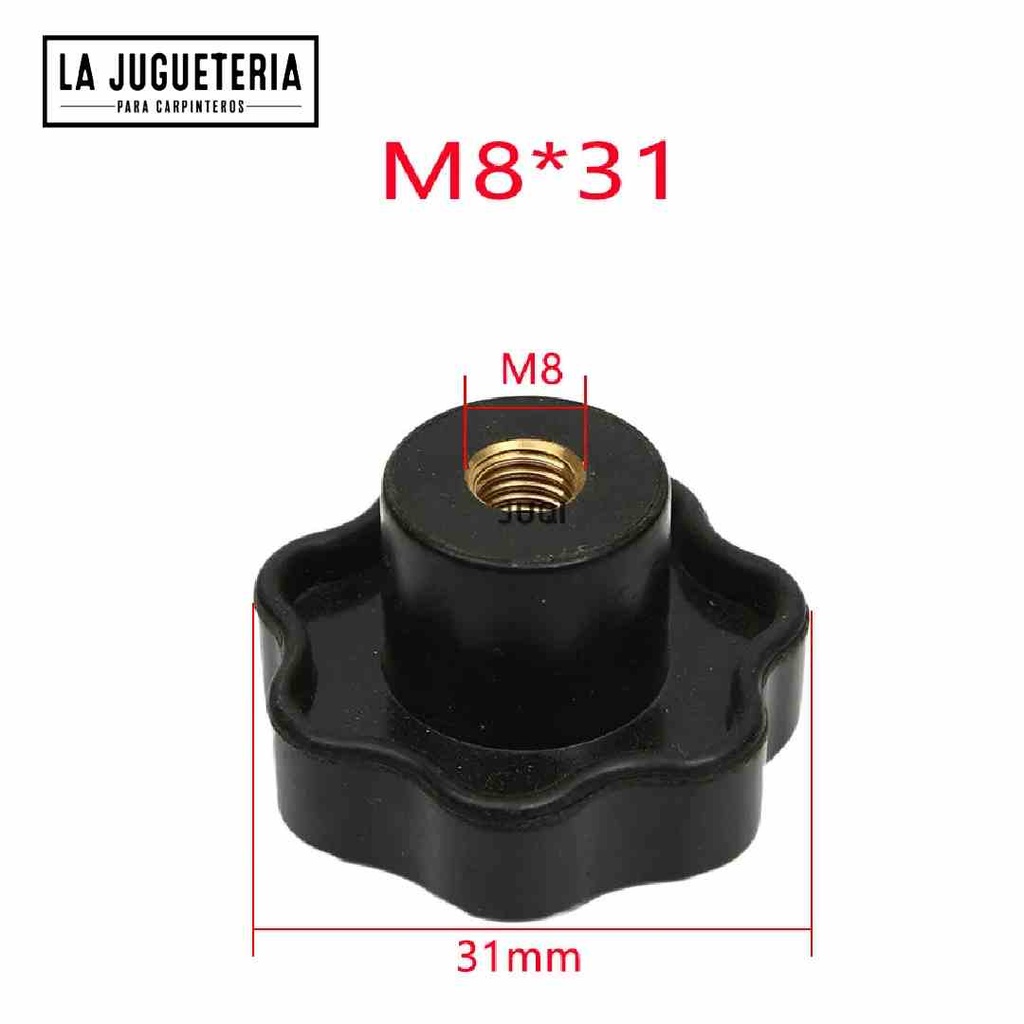 [A549] Perilla de sujeción tipo tuerca estrella M8  abierta Paquete 5 pcs