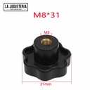 Perilla de sujeción tipo tuerca estrella M8  abierta Paquete 5 pcs 