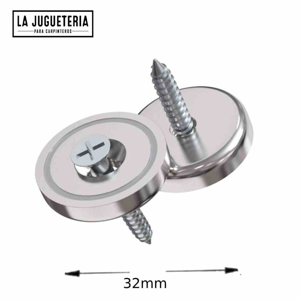 [A480] Imán de neodimio perforado para sujetar con tornillos 32 mm