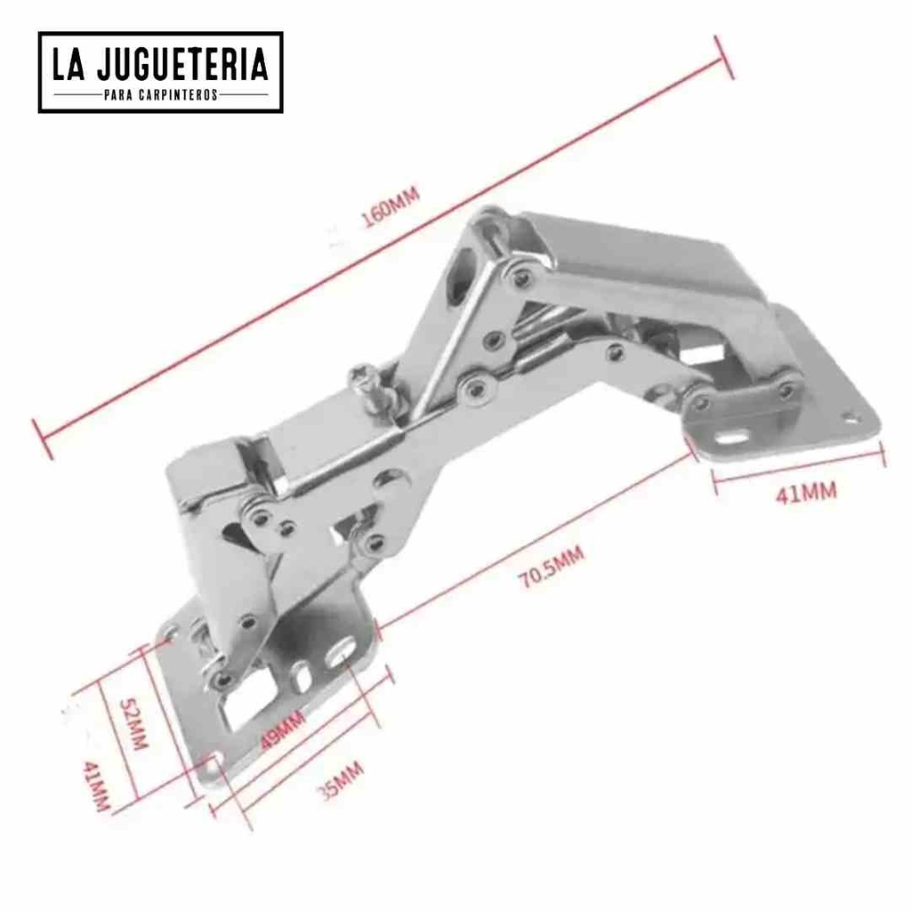Bisagra de cazoleta con ángulo de 170 grados y cierre suave