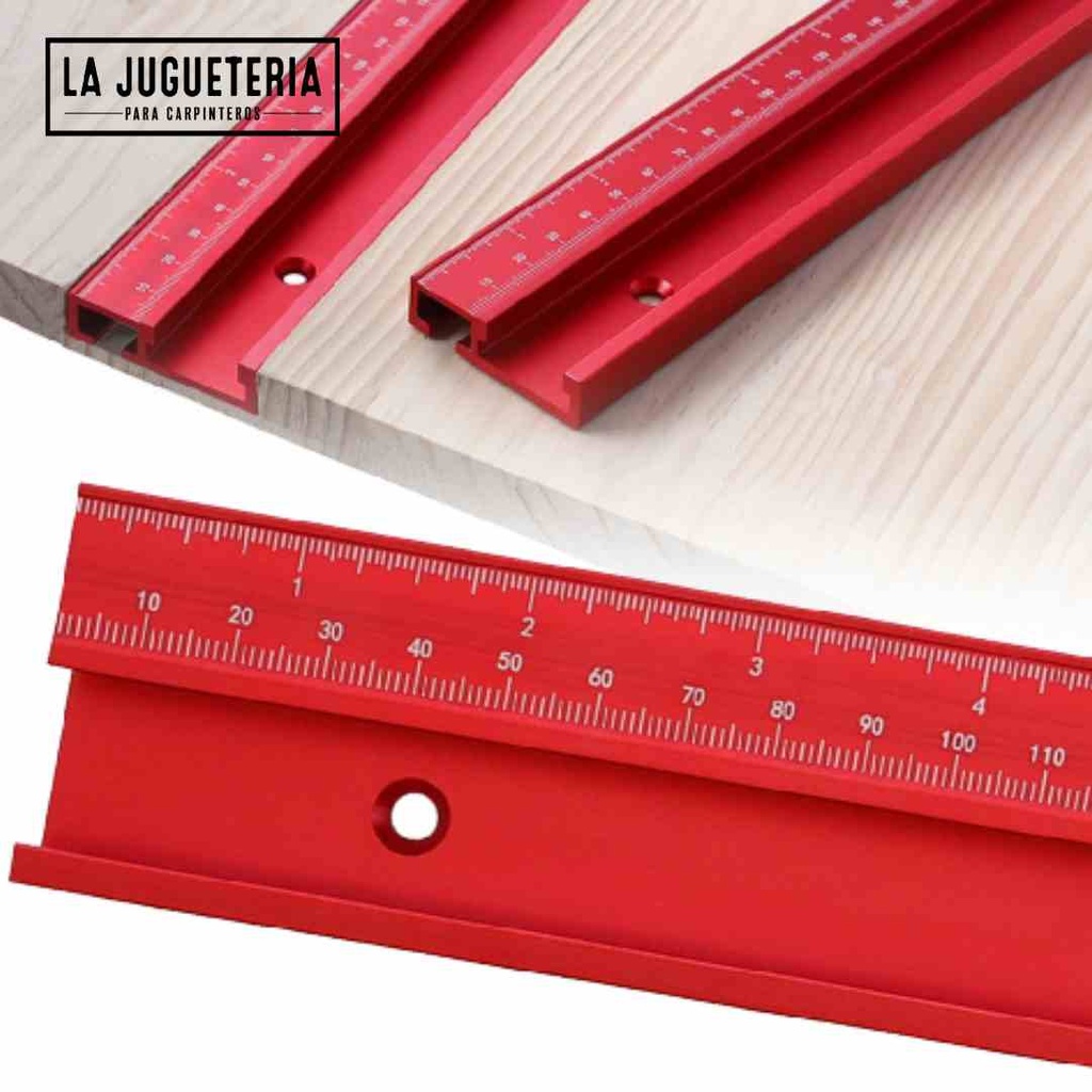 [A468] Guía o Riel en T-Track Universal en Aluminio para Proyectos de Sierra o Router 1000mm con regla marcada