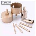 Broca de perforación tipo corona para cerámica, azulejos, vidrio grueso, set 7 pz de 6-10-18-25-35-45-60 mm