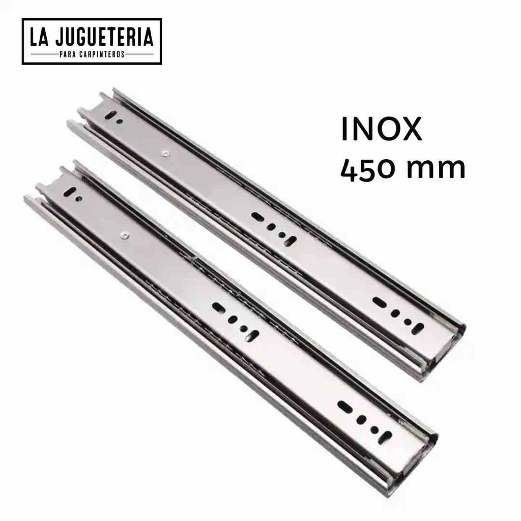 [A639] Riel Telescópico de Cierre Suave de Acero Inoxidable - 450 mm (17.72 in)