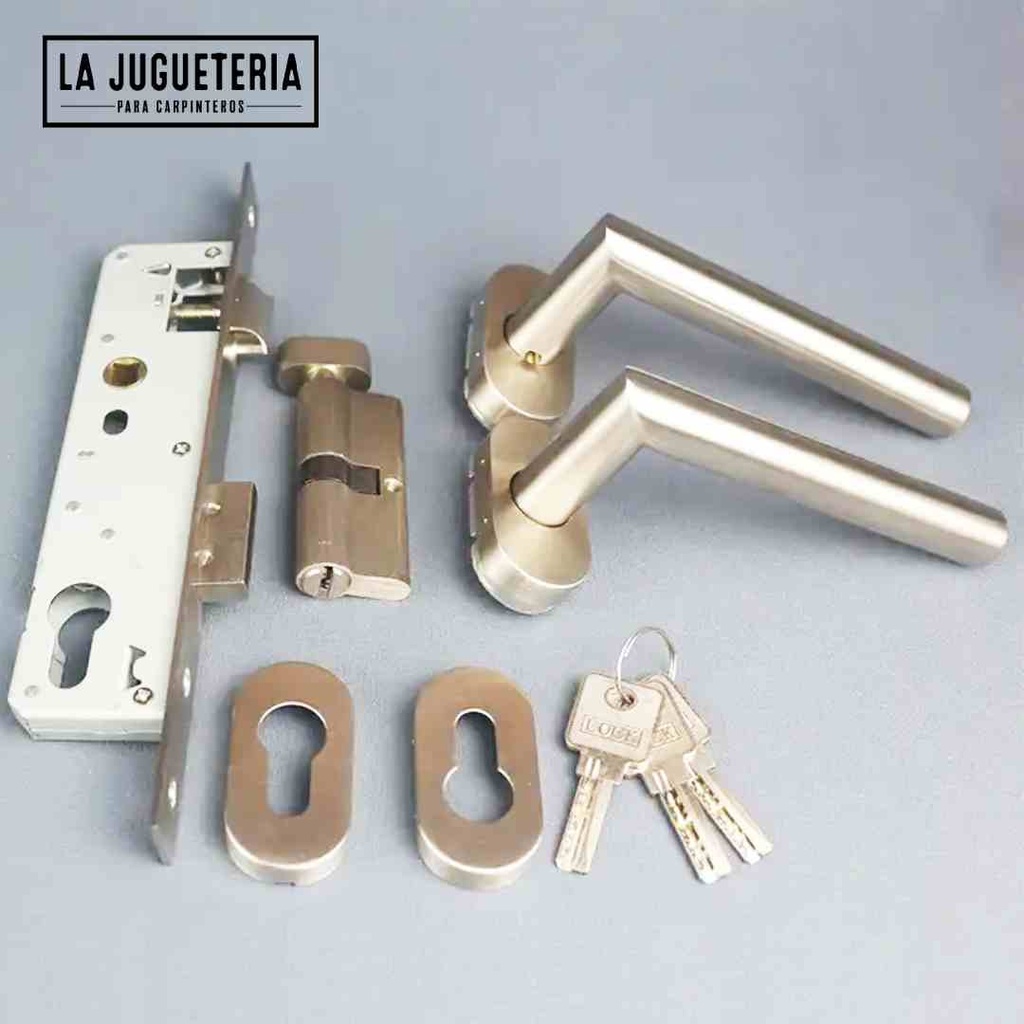 [A172] Cerradura de Puerta Estrecha con Manija Moderna de Acero Inoxidable 304: Modelo Elegance