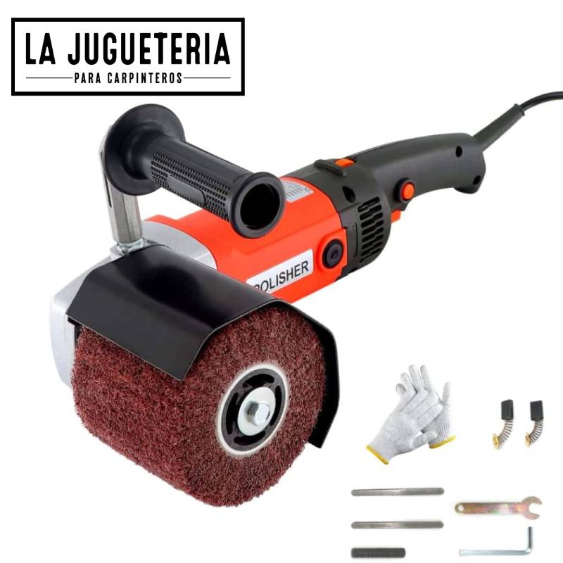 [A618] Pulidora de acero inoxidable de mano de 1200 W, máquina de pulido de metal ó madera de 6 velocidades variables