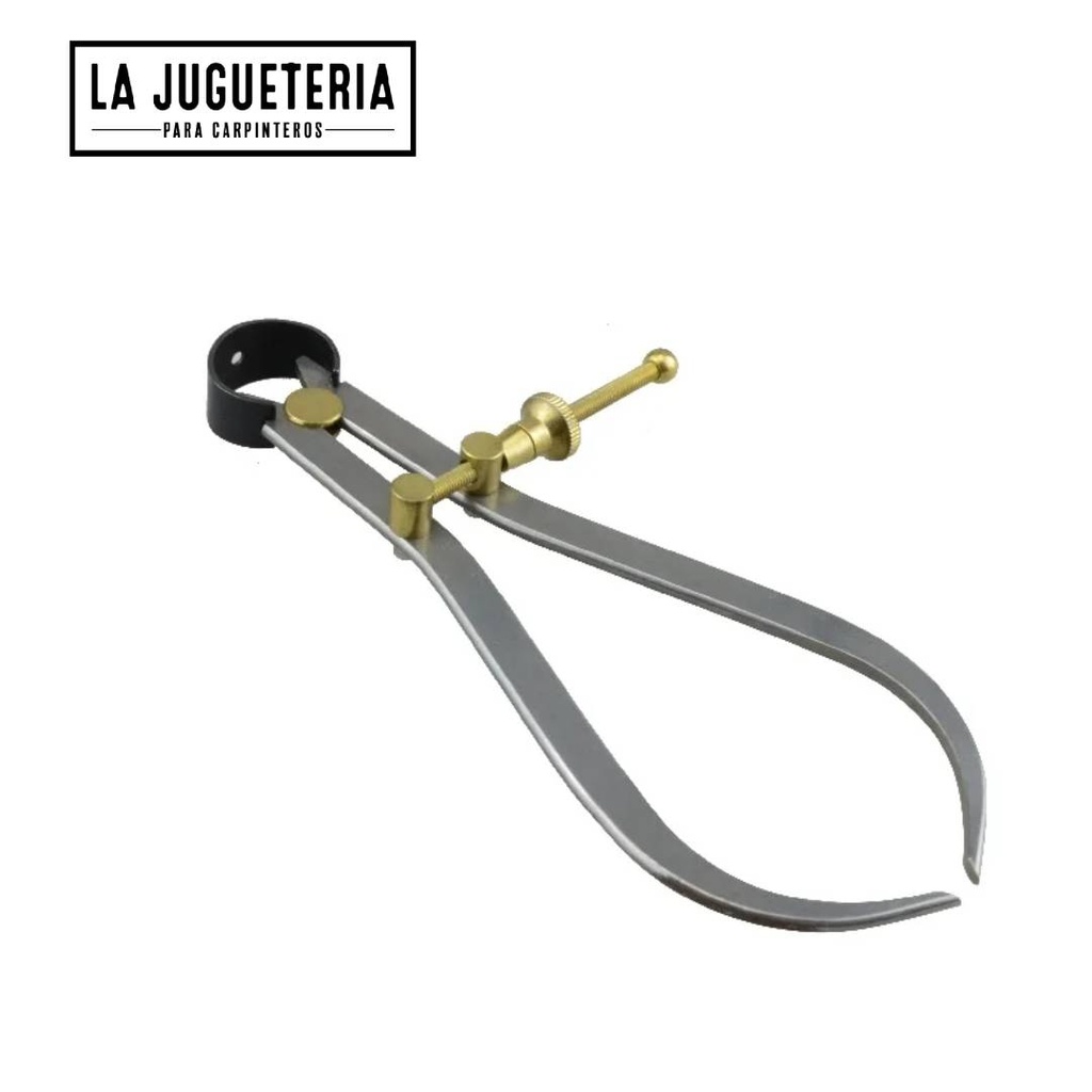 [A202] Compás curvo de 3.93 pulgadas, ajustable, con cerradura, divisor de acero al carbono, compás de artesanía de cuero ó madera